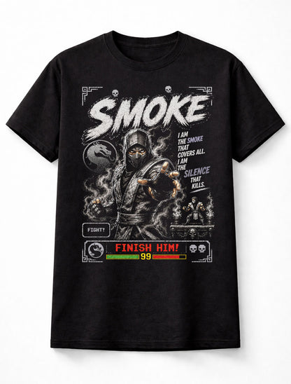 Mortal Kombat Smoke Retro Arcade Ninja Gamer Unisex T-Shirt