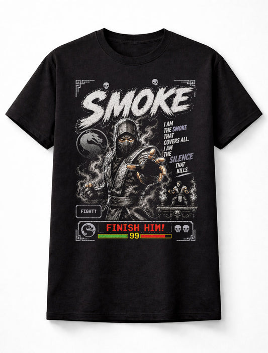Mortal Kombat Smoke Retro Arcade Ninja Gamer Unisex T-Shirt