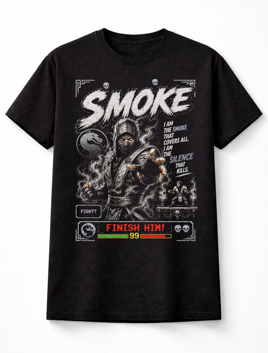 Mortal Kombat Smoke Retro Arcade Ninja Gamer Unisex T-Shirt