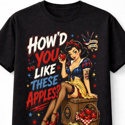 Tattoo Apple Princess PinUp Snow White Rockabilly Retro Fairytale Unisex T-Shirt