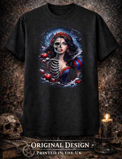 Snow White T Shirt Gothic Skeleton Princess Poison Apple Dark Fairy Tale Tee