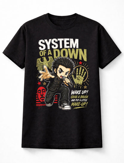 System Of A Down Wake Up Grab A Brush Chop Suey Graphic T-Shirt Metal Band Fan Tee Rock Music Lyrics Shirt Adult & Kids Unisex T-Shirt