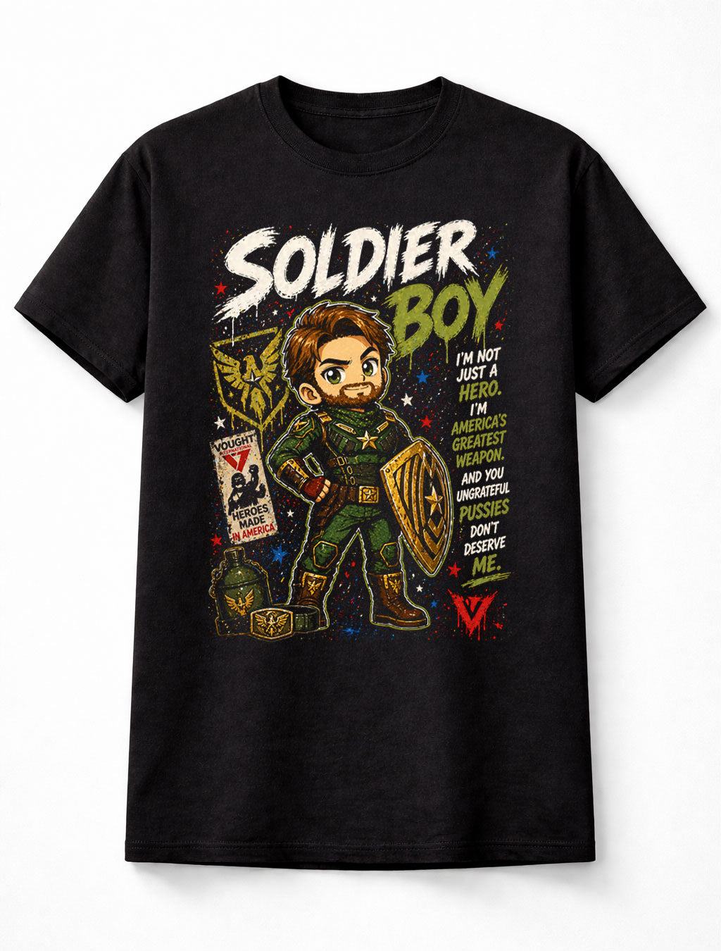 Soldier Boy The Boys Antihero Graphic Tee Superhero TV Show Shirt Unisex Adults & Kids T-Shirt