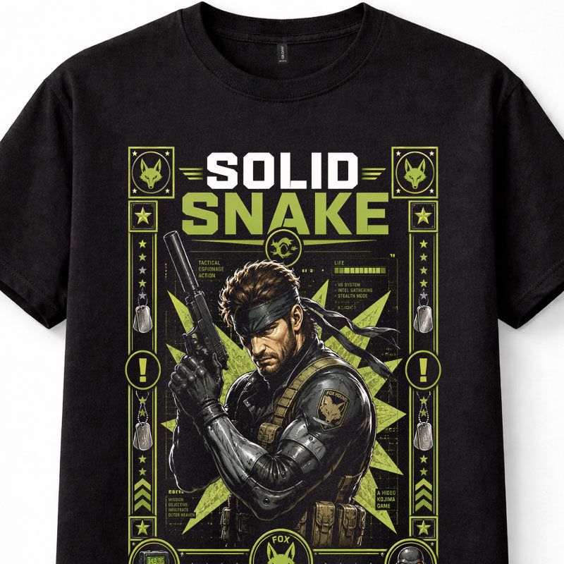 Metal Gear Solid Solid Snake Tactical Stealth Gamer Unisex T-Shirt