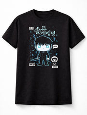 Sung Jin-Woo Solo Leveling Arise Chibi Unisex Black Graphic Tee