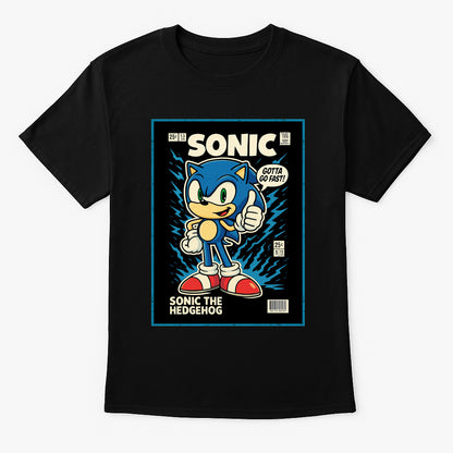 Sonic the Hedgehog Unisex Comic T-Shirt – Classic Retro Speedster Gamer Tee