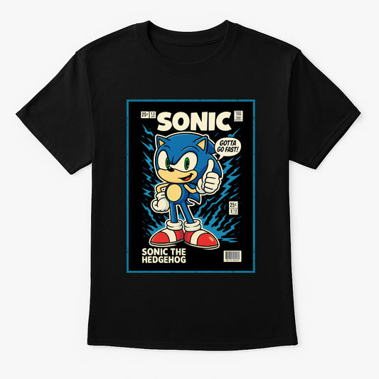 Sonic the Hedgehog Unisex Comic T-Shirt – Classic Retro Speedster Gamer Tee
