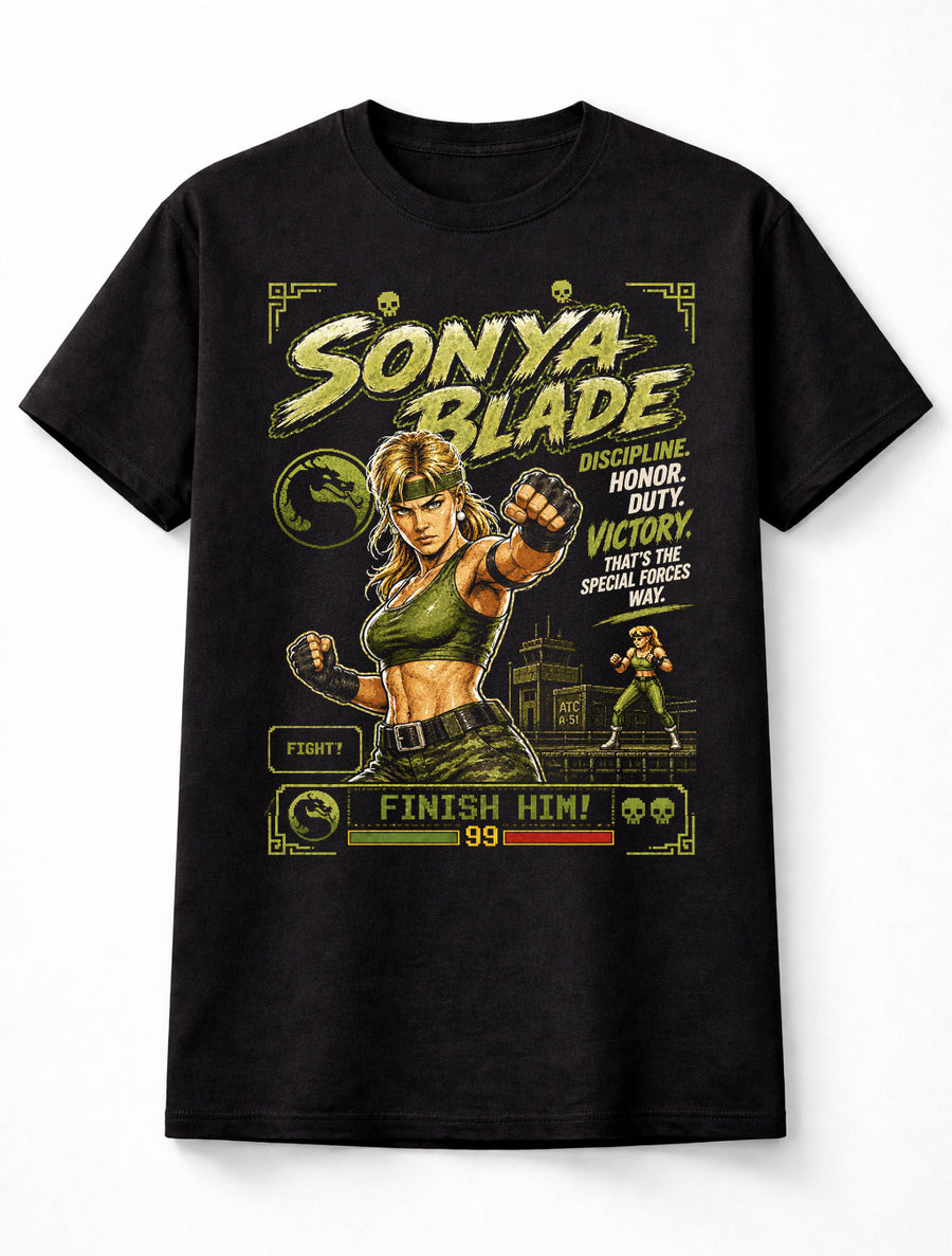 Mortal Kombat Sonya Blade Retro Arcade Fighter Unisex T-Shirt