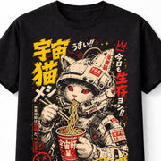 Cyberpunk Space Cat Ramen Anime Japanese Graphic Unisex T-Shirt