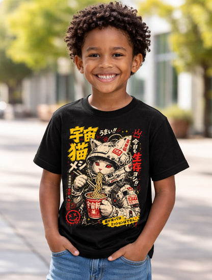 Cyberpunk Space Cat Ramen Anime Japanese Graphic Unisex T-Shirt
