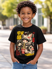 Cyberpunk Space Cat Ramen Anime Japanese Graphic Unisex T-Shirt