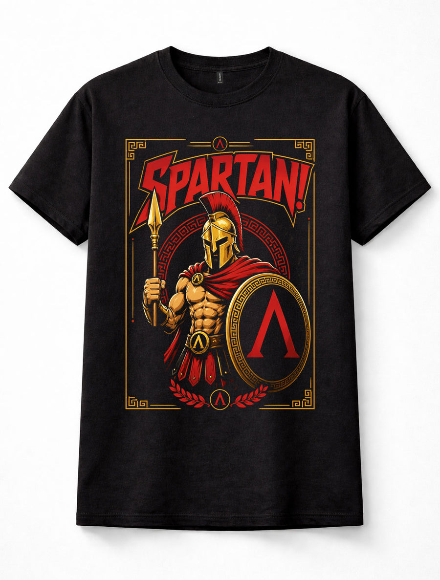 Spartan Warrior Ancient Greece Helmet Shield Spear Battle Unisex T-Shirt