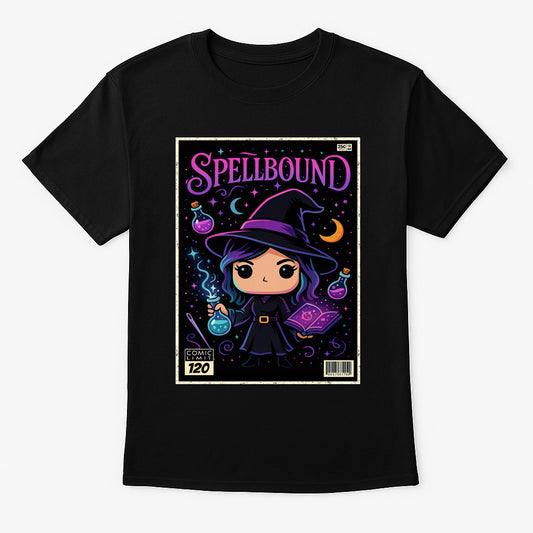 Spellbound Witch Unisex T-Shirt Retro Comic Halloween Tee