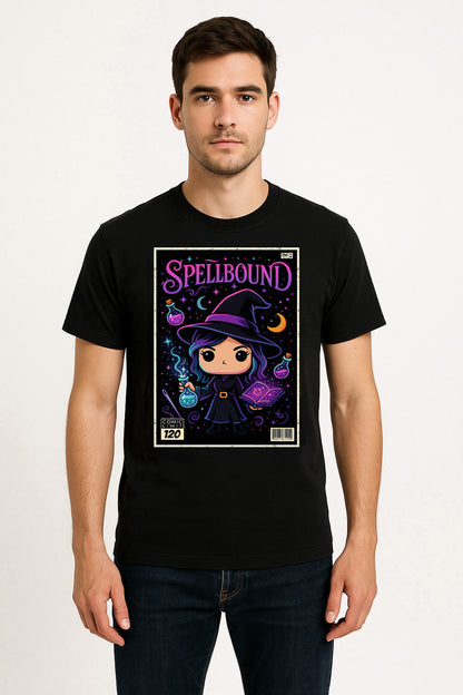 Spellbound Witch Unisex T-Shirt Retro Comic Halloween Tee