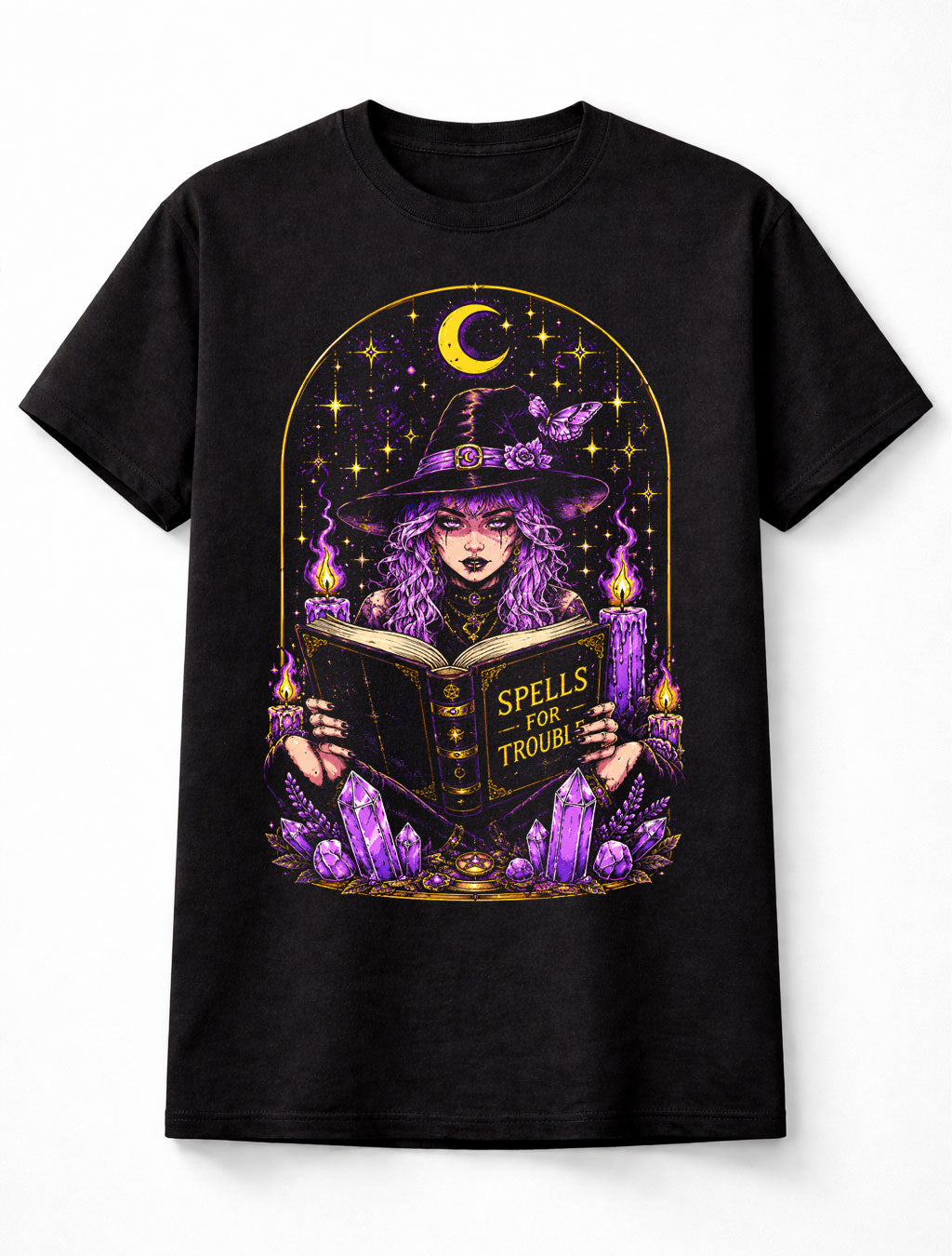 Spells For Trouble Gothic Witch Magic Halloween Unisex T-Shirt