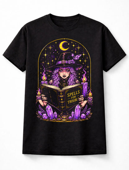 Spells For Trouble Gothic Witch Magic Halloween Unisex T-Shirt