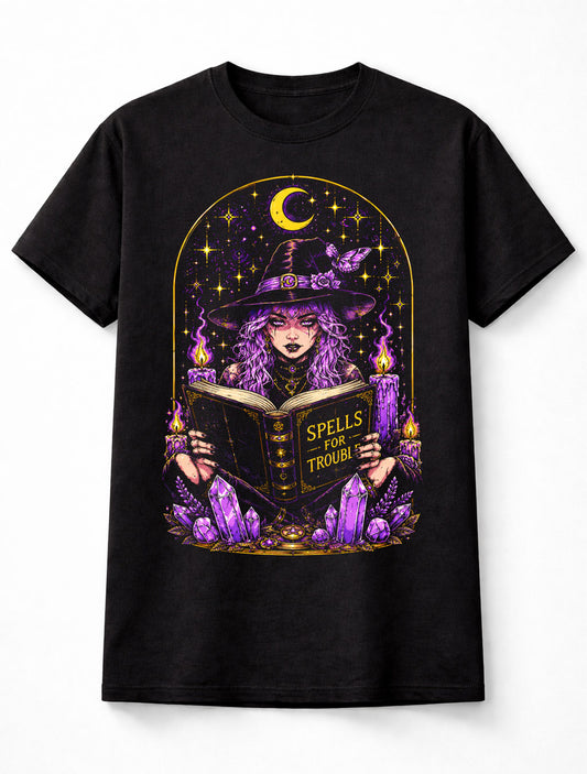 Spells For Trouble Gothic Witch Magic Halloween Unisex T-Shirt