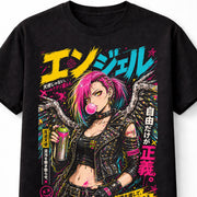 Anime Punk Spray Angel Girl Japanese Manga Graphic Unisex T-Shirt