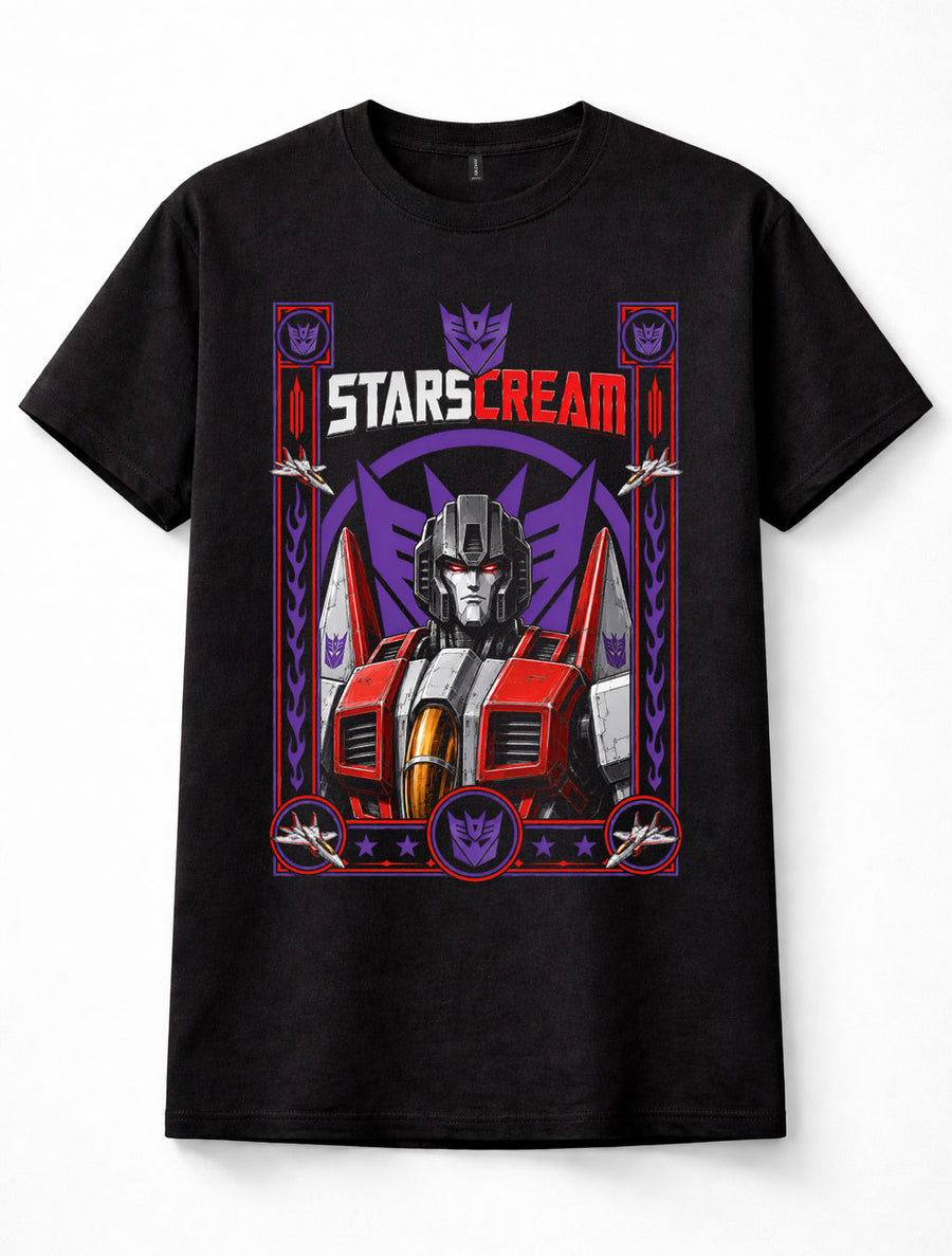 Transformers Starscream Decepticon Jet Robot Cybertron Black Graphic Unisex T-Shirt