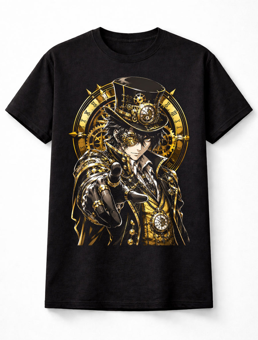 Anime Steampunk Gentleman Clockwork Victorian Graphic Unisex T-Shirt