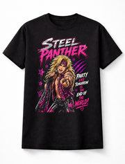 Steel Panther Party Like Tomorrow Is The End Of The World Graphic T-Shirt Glam Metal Band Fan Tee 80s Rock Music Shirt Adult & Kids Unisex T-Shirt