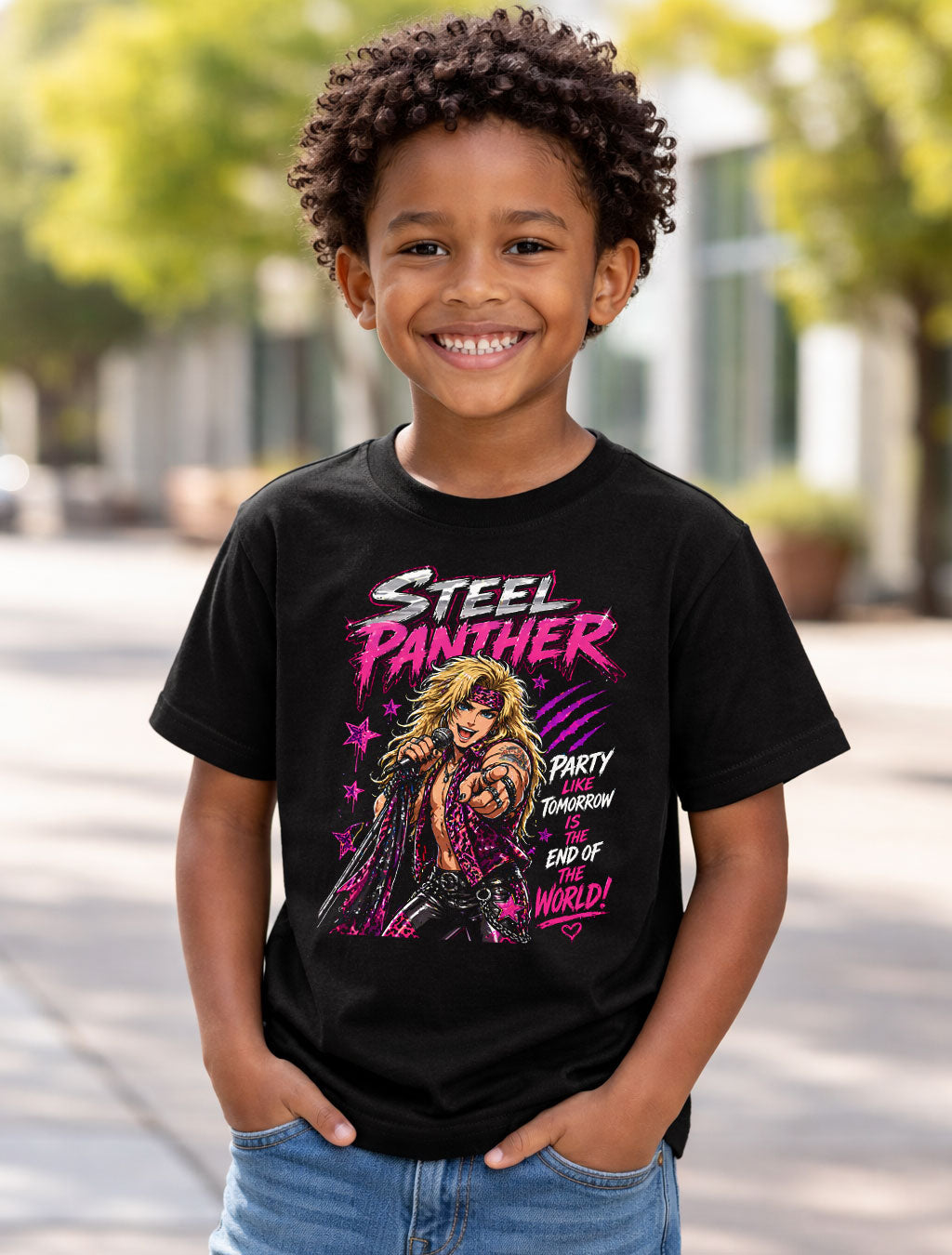 Steel Panther Party Like Tomorrow Is The End Of The World Graphic T-Shirt Glam Metal Band Fan Tee 80s Rock Music Shirt Adult & Kids Unisex T-Shirt
