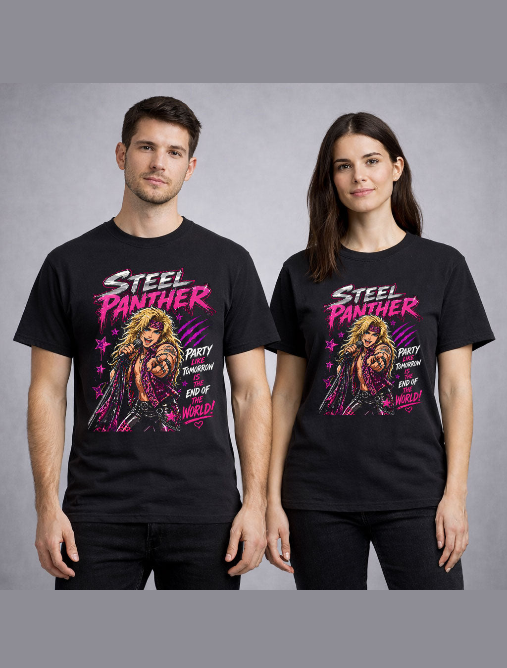 Steel Panther Party Like Tomorrow Is The End Of The World Graphic T-Shirt Glam Metal Band Fan Tee 80s Rock Music Shirt Adult & Kids Unisex T-Shirt