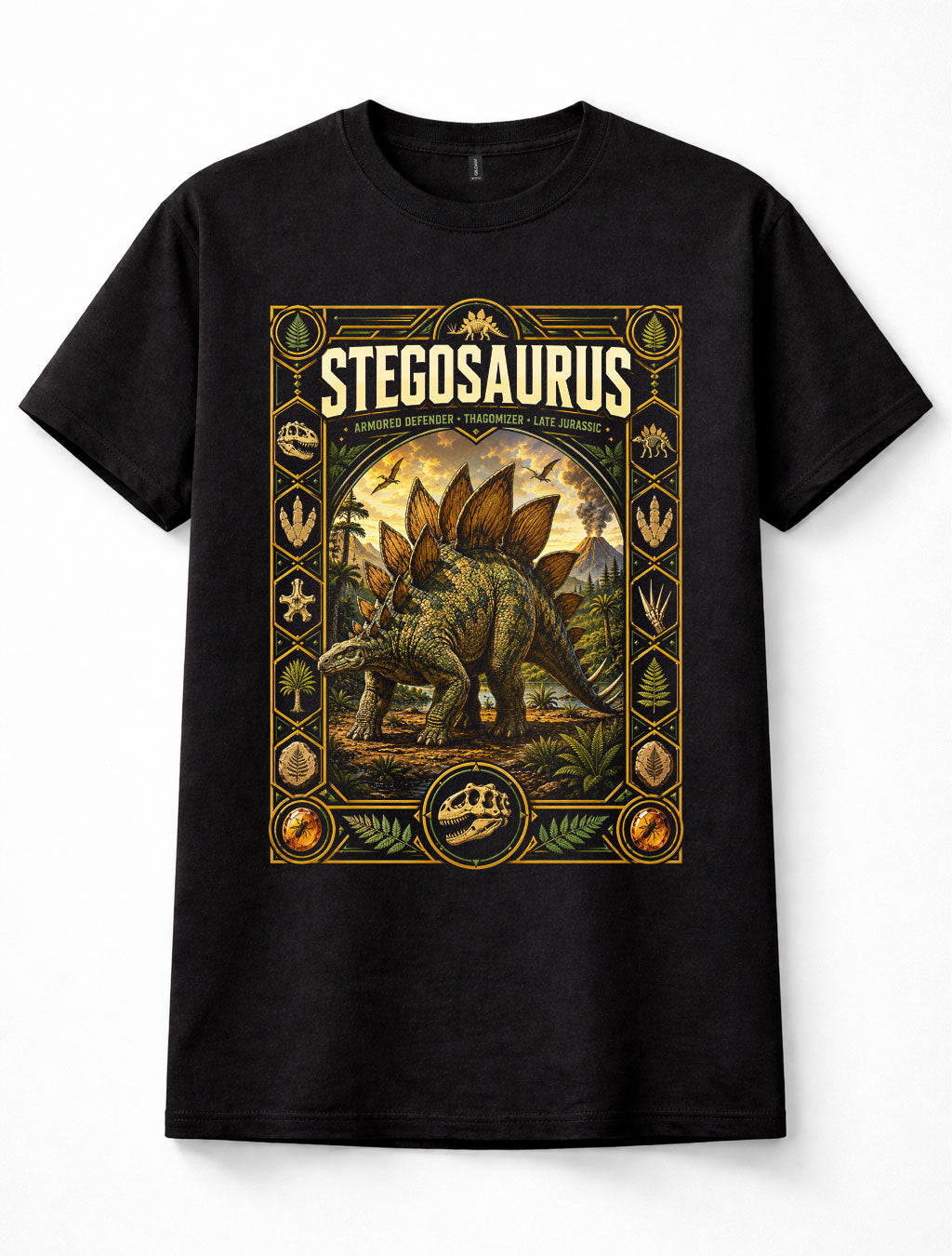 Stegosaurus Armored Dinosaur Fossil Graphic Unisex T-Shirt