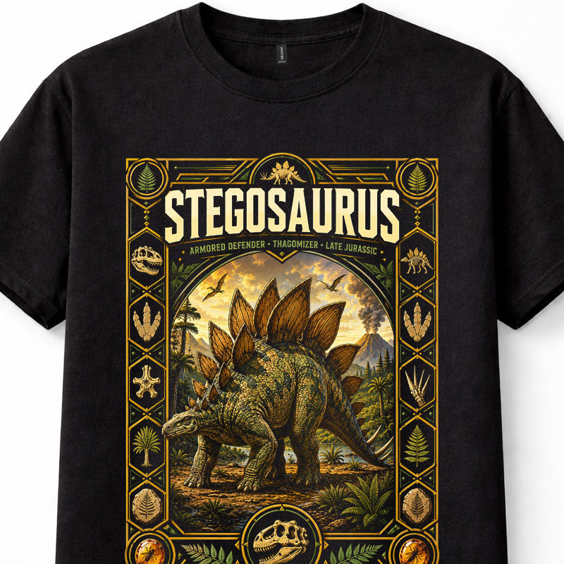 Stegosaurus Armored Dinosaur Fossil Graphic Unisex T-Shirt