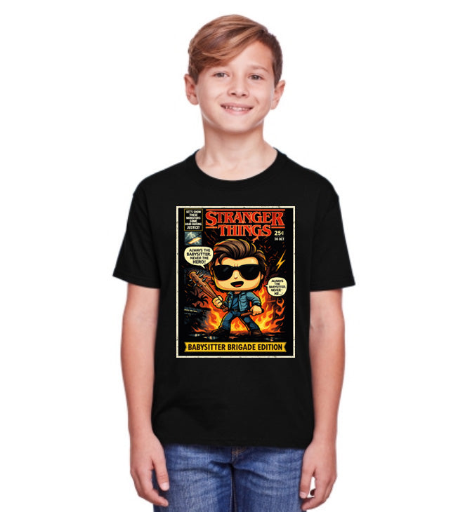 Stranger Things Steve Harrington Babysitter Brigade Edition Retro Comic Cover Unisex T-Shirt