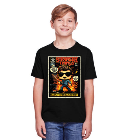 Stranger Things Steve Harrington Babysitter Brigade Edition Retro Comic Cover Unisex T-Shirt