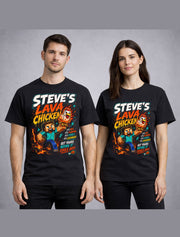 Minecraft Steve Lava Chicken Gamer Funny Game Graphic Unisex T-Shirt