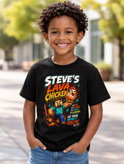 Minecraft Steve Lava Chicken Gamer Funny Game Graphic Unisex T-Shirt