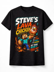 Minecraft Steve Lava Chicken Gamer Funny Game Graphic Unisex T-Shirt