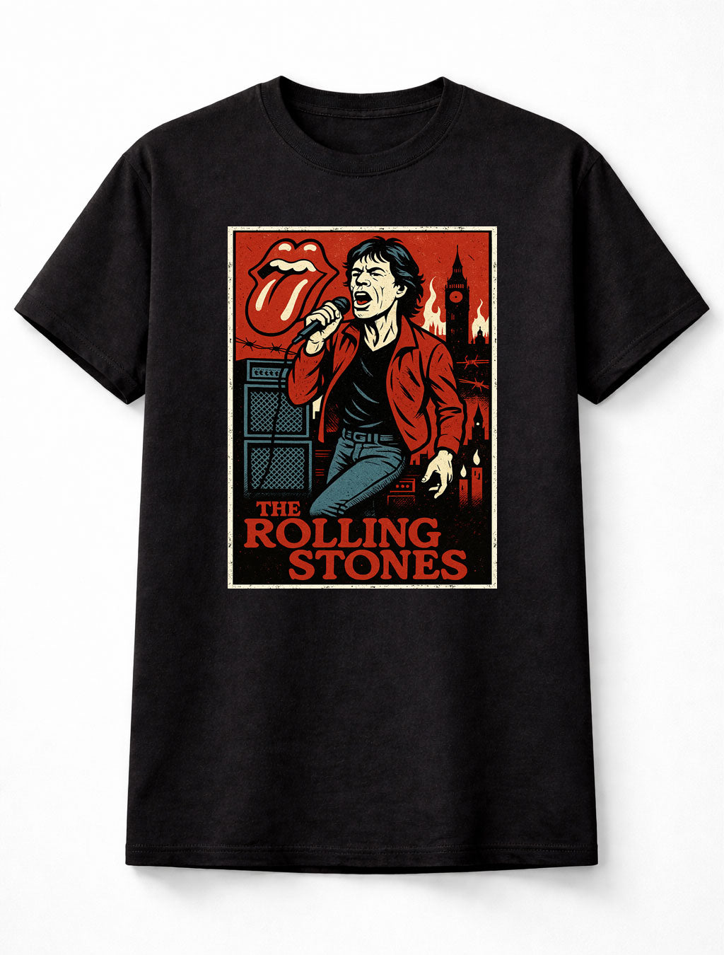 The Rolling Stones T-Shirt Classic Rock Legends Unisex Black Graphic Tee