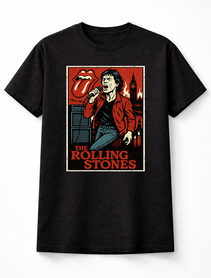 The Rolling Stones T-Shirt Classic Rock Legends Unisex Black Graphic Tee