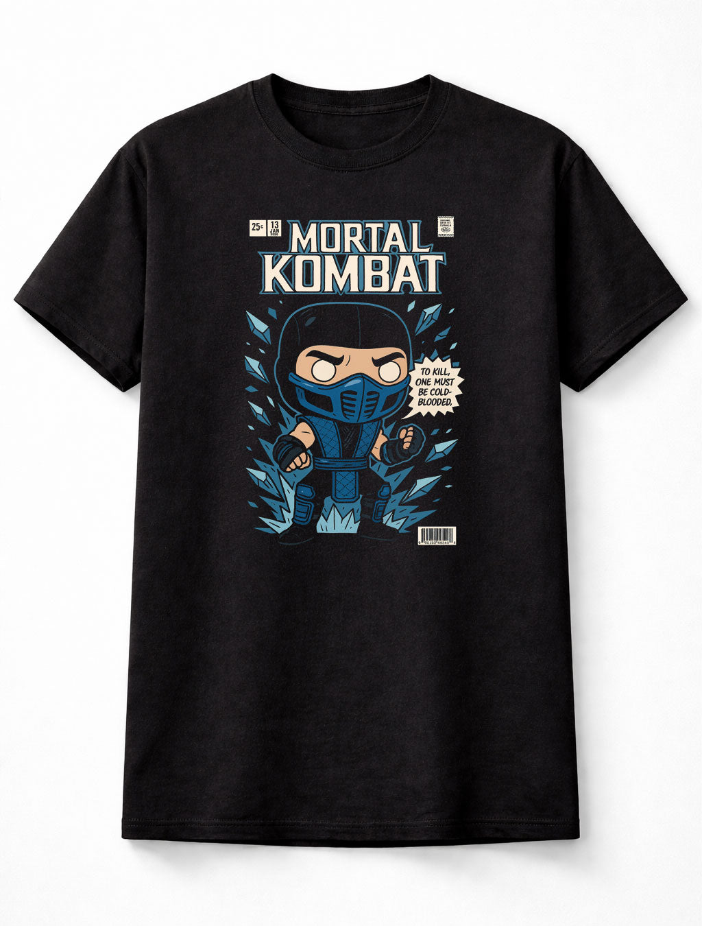 Sub-Zero Mortal Kombat T-Shirt Gaming Ninja Unisex Black Graphic Tee