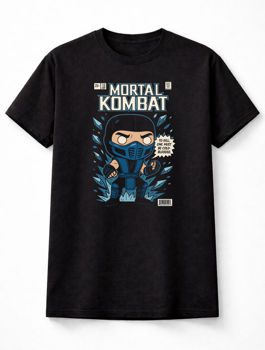 Sub-Zero Mortal Kombat T-Shirt Gaming Ninja Unisex Black Graphic Tee