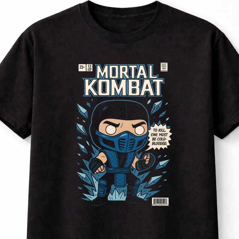 Sub-Zero Mortal Kombat T-Shirt Gaming Ninja Unisex Black Graphic Tee