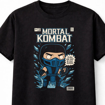 Sub-Zero Mortal Kombat T-Shirt Gaming Ninja Unisex Black Graphic Tee