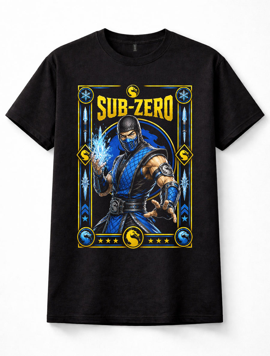 Mortal Kombat Sub-Zero Ice Ninja Fighting Game Retro Black Unisex T-Shirt