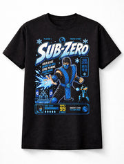 Sub Zero Mortal Kombat T-Shirt Retro Arcade Fighting Game Graphic Tee Ice Ninja Character Shirt Classic Fighter Finish Him Adults & Kids Unisex T-Shirt