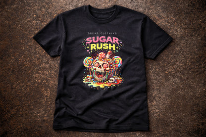 Sugar Rush Skull Unisex Toxic Gothic T-Shirt Horror Candy Dark Alt Tee