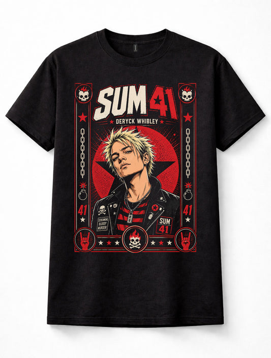 Sum 41 Deryck Whibley Pop Punk Rock Band Graphic Unisex T-Shirt