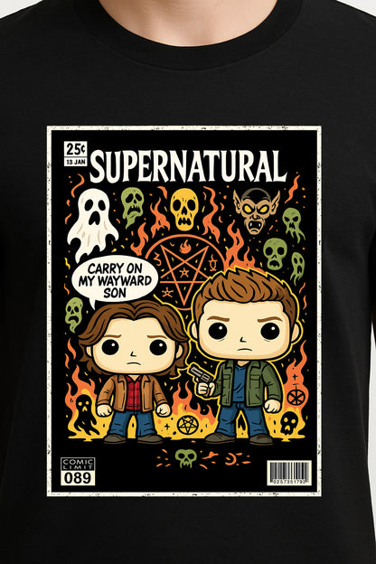 Supernatural “Carry On My Wayward Son” T-Shirt – Winchester Brothers Graphic Tee