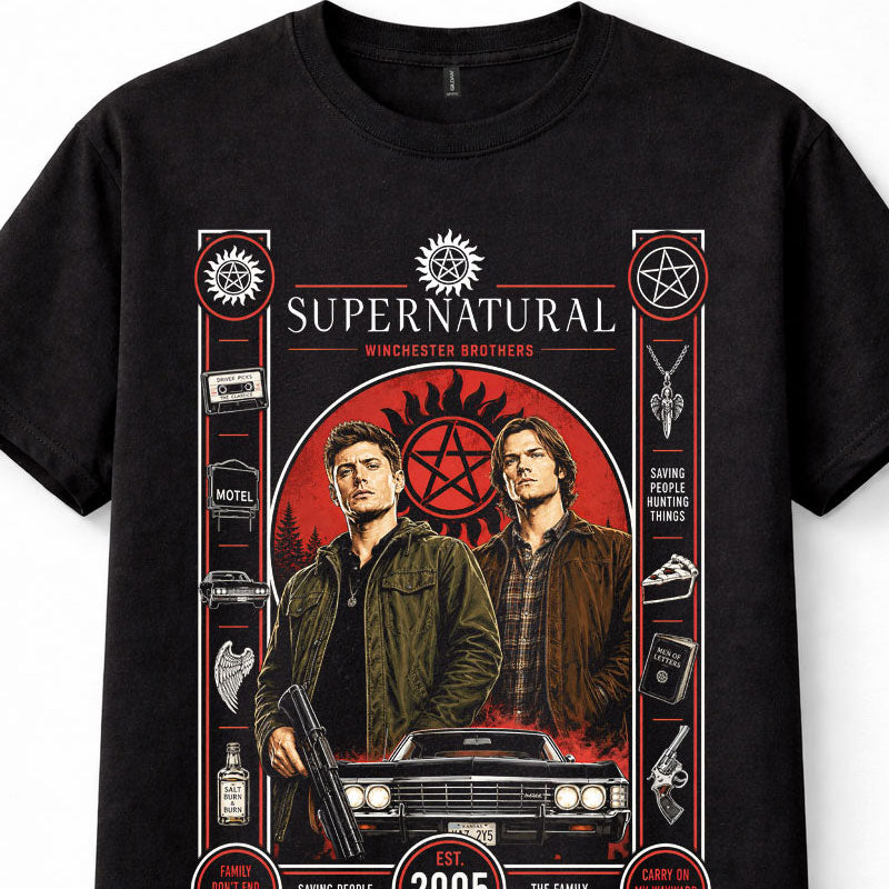 Supernatural Winchester Brothers TV Series Graphic Unisex T-Shirt