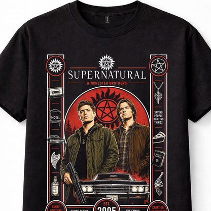 Supernatural Winchester Brothers TV Series Graphic Unisex T-Shirt