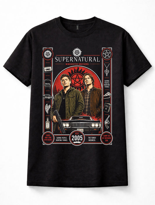 Supernatural Winchester Brothers TV Series Graphic Unisex T-Shirt