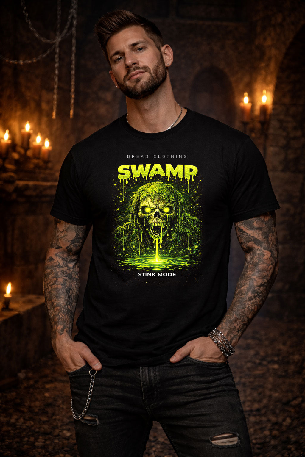 Swamp Stink Mode Unisex Toxic Gothic Creature Horror Graphic T-Shirt