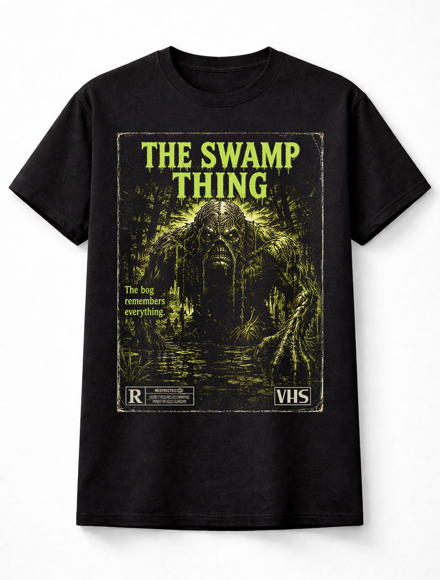 Swamp Thing VHS Horror Monster Creature Black Unisex T-Shirt